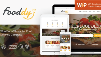 Fooddy 24/7 (v1.3.8) Food Ordering & Delivery WordPress Theme + Elementor + RTL