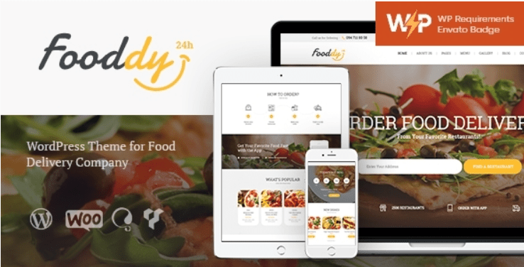Fooddy 24/7 (v1.3.8) Food Ordering & Delivery WordPress Theme + Elementor + RTL