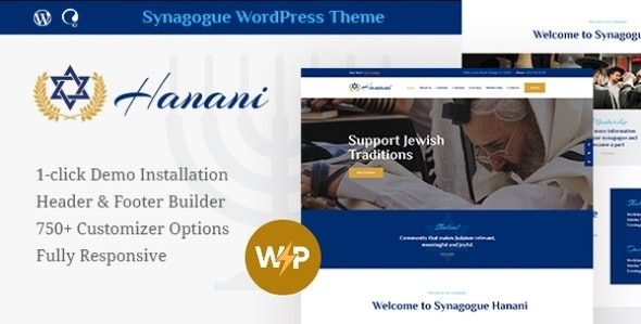 Hanani v1.2.10 Jewish Community & Synagogue WordPress Theme