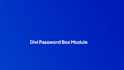 Divi Password Box Module插件下载