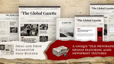 Gazette (v1.0.1) Vintage News & Editorial Magazine WordPress Theme