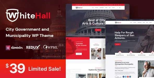White Hall (v1.6) Municipal and Government WordPress Theme