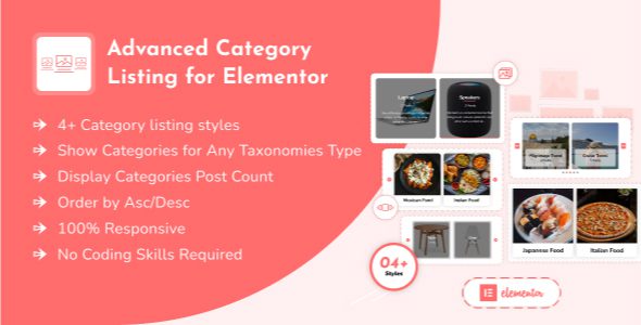 Advanced Category Listing for Elementor插件下载