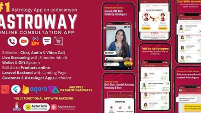 Astroway v1.5 Astrology Consultation App with PHP Backend | Audio-Video Calls, Chat with Live Streaming