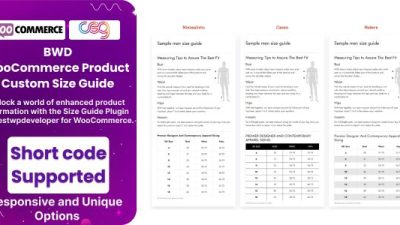 WooCommerce Size Chart插件下载