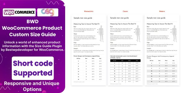 WooCommerce Size Chart插件下载