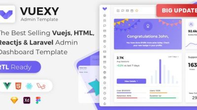 Vuexy v.8.0 – Vuejs, HTML & Laravel Admin Dashboard Template Download