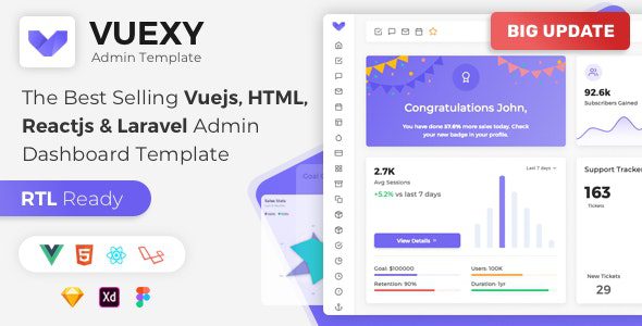 Vuexy v.8.0 – Vuejs, HTML & Laravel Admin Dashboard Template Download