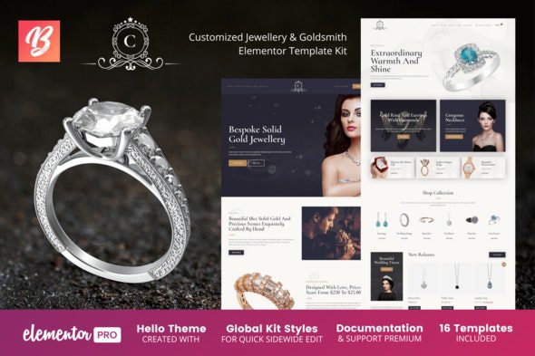 CustomMade – Customized Jewellery & Goldsmith Elementor Template Kit Download