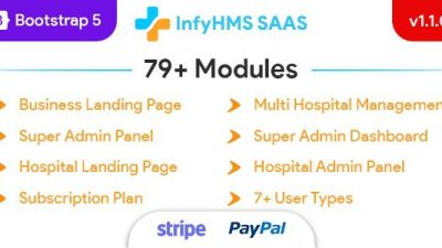 InfyHMS-Saas – Laravel Multi Hospital Management System – Saas Hospital v1.1.1
