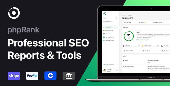 phpRank – SEO Reports & Tools Platform (SaaS) v1.2.0