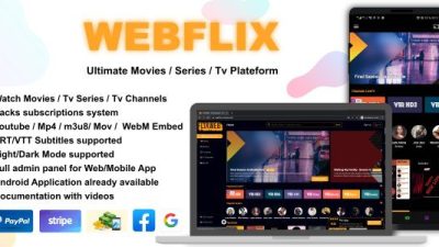 WebFlix Nulled Movies - 电视剧 - 直播电视频道 - 订阅下载