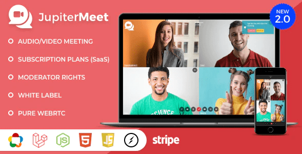 JupiterMeet Nulled v2.1.0 – video conferencing script (SaaS)