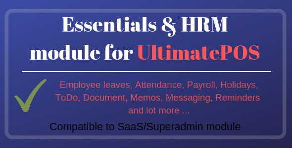 Essentials & HRM (Human resource management) Module for UltimatePOS v3.1 Download