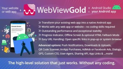 WebViewGold for Android – WebView URL/HTML to Android app + Push, URL Handling, APIs v.9.0 Download