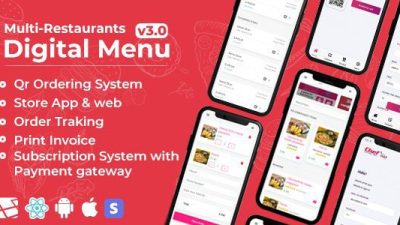 Chef v.7.0.2 – Multi-restaurant Saas – Contact less Digital Menu Admin Panel with – React Native App Download