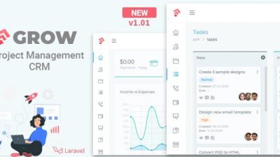 Grow CRM Nulled v1.06 – Project Management CRM With Invoicing Estimates Leads And Tasks Download
