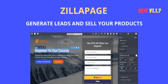 Zillapage v1.1.7 NULLED – landing page designer script Download