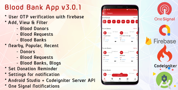 Blood Bank App With Admin Panel & Material Design v.3.0.1 Free Download