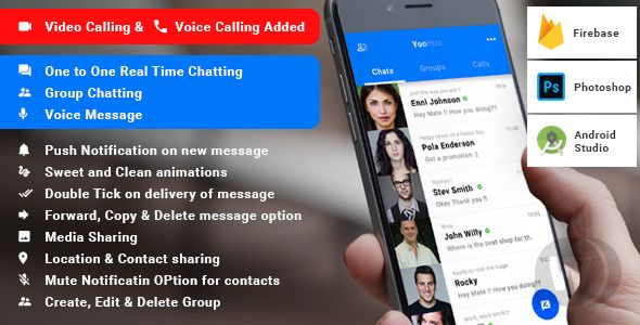 YooHoo Android Chatting App With Firebase v.7.0 – Chat app for Android Free Download
