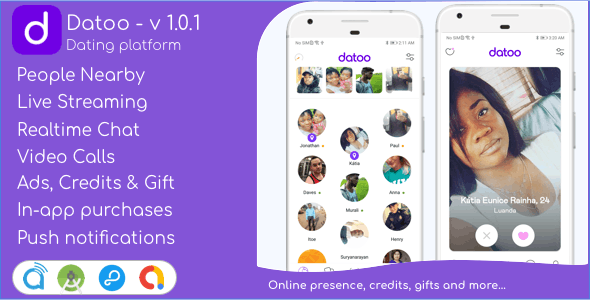 Datoo v.1.0.7 – Dating platform with Live Steaming and Video calls + Admin Panel Free Download