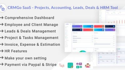 CRMGo SaaS v2.3.0 – Projects, Accounting, Leads, Deals & HRM Tool