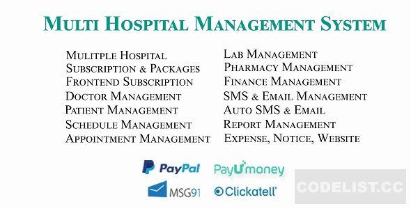 Multi Hospital – Hospital Management System (Saas App) v.4.1