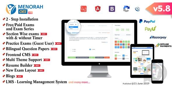 v.5.8 – MenorahOES – Online Learning and Examination System
