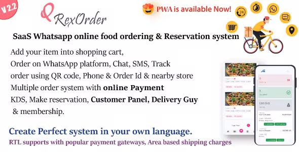 QrexOrder v2.5 – SaaS QR Multiple Restaurants / WhatsApp Online ordering / Reservation system