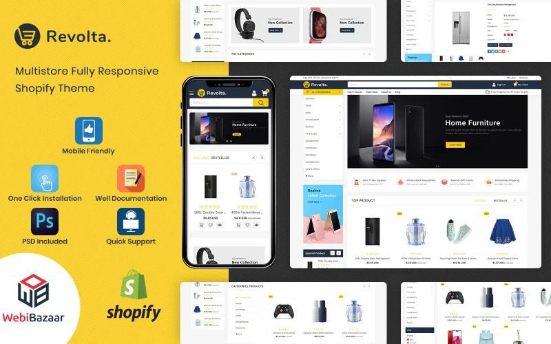 Revolta Minimal Modern Multistore Shopify Theme v.2.0.0 #