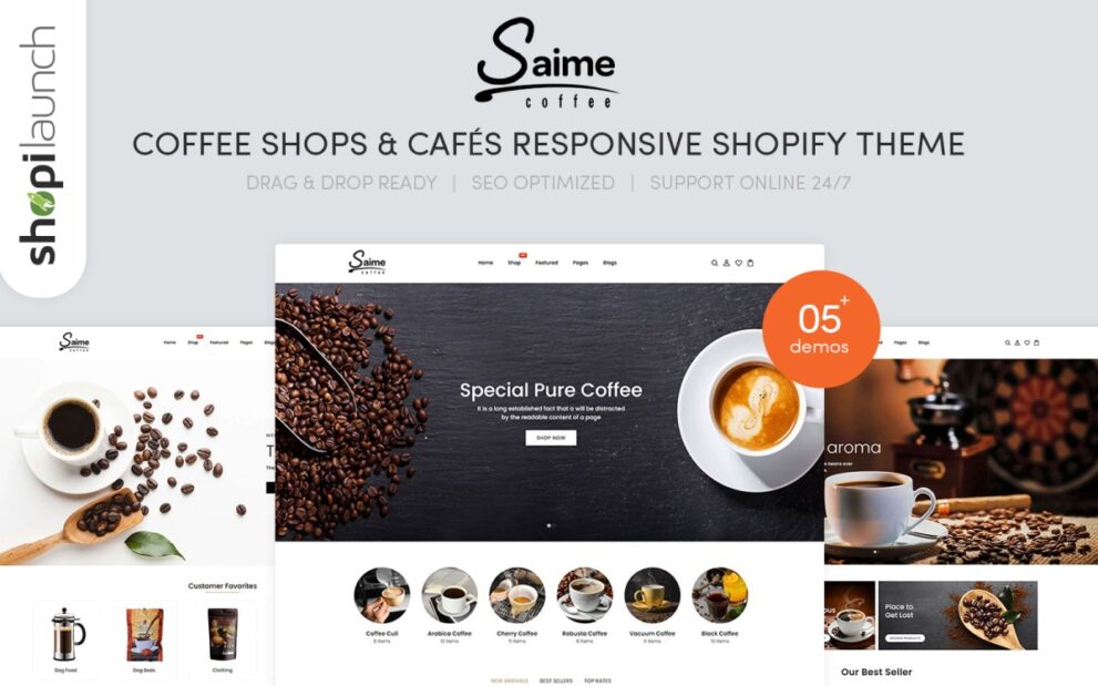 Saime – Coffee Shops & Cafés Responsive Shopify Theme v.1.0.0 #