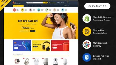 Electro Mega Shop Multipurpose Elementor Shopify Store #