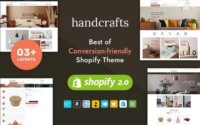 Handcrafts Nulled Home Décor and Interior Furniture Shopify 2.0 响应式主题 Shopify 主题免费下载