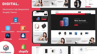 数字无效多用途电子产品 Shopify 主题免费下载