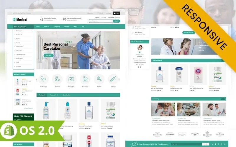 Medexi Nulled Medical Store Shopify 2.0 响应式主题 Shopify 主题免费下载
