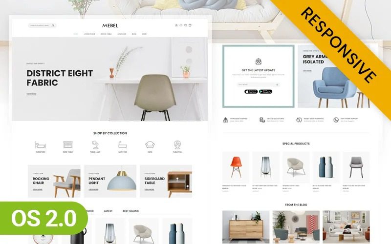 Mebel Nulled Online Furniture Store Shopify 2.0 响应式主题 Shopify 主题免费下载