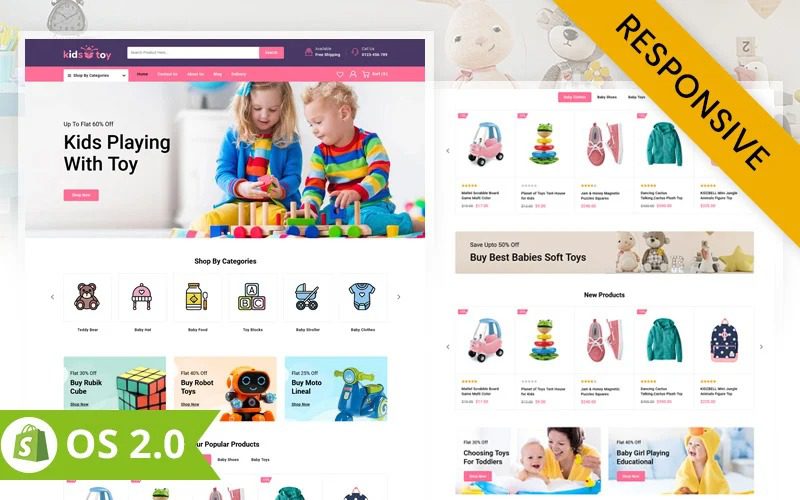KidsToy Nulled Toys Store Shopify 2.0 响应式主题 Shopify 主题免费下载