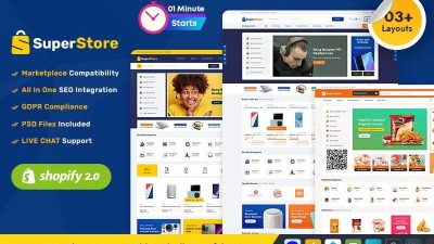 Superstore Nulled Electronics & Gadgets Multipurpose Shopify 响应式主题 Shopify 主题免费下载