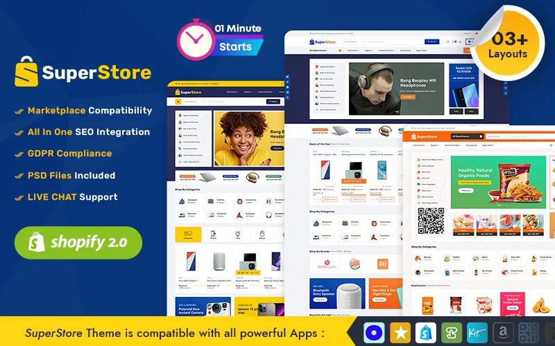 Superstore Nulled Electronics & Gadgets Multipurpose Shopify 响应式主题 Shopify 主题免费下载