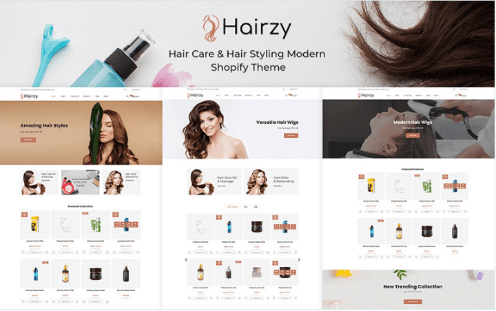 Hairzy – Hair Care And Hair Styling Modern Shopify Theme Download#