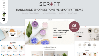 免费下载 Scraft - Handmade Shop Responsive Shopify-thema Nulled