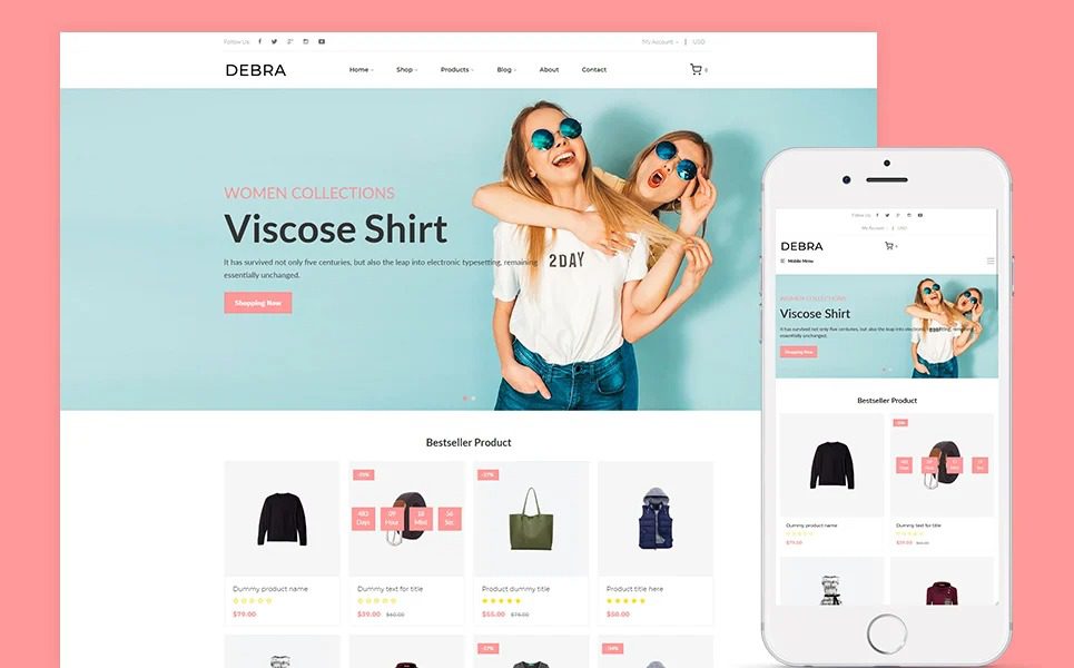 Debra Nulled Fashion Shopify 主题免费下载