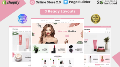 Glamor Cosmetics Store Shopify Theme Template Monster