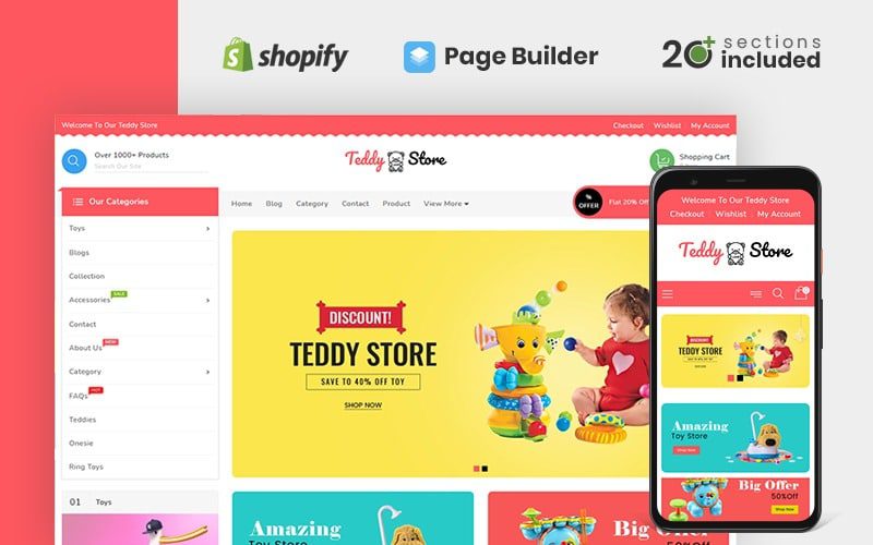 Teddy Nulled Toys and Clothing Store Shopify ThemeDownload