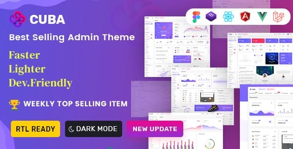 Cuba – Bootstrap 4 & 5 HTML, React, Angular 12, VueJS & Laravel Admin Dashboard Template 11 March 2022