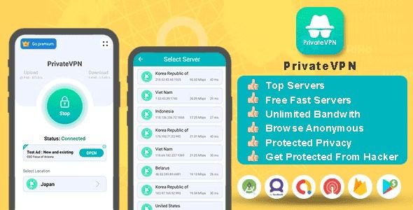 Private VPN App – Free VPN Server – Paid VPN Servers – Admob Facebook Ads – Fast VPN & Secure VPN v.1.0