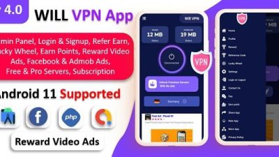 WILL VPN App v5.0 – VPN App With Admin Panel | Secure VPN & Fast VPN | Refer & Earn | Reward Lucky Wheel