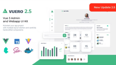 Vuero Nulled VueJS 3 Admin and Webapp UI Kit Free Download