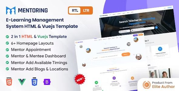 Mentoring v1.6.6 – eLearning, Learning management system & Mentor Booking LMS Template with Admin