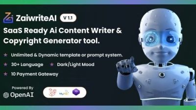 ZaiwriteAI v.1.4 – Ai Content Writer & Copyright Generator tool With SAAS.